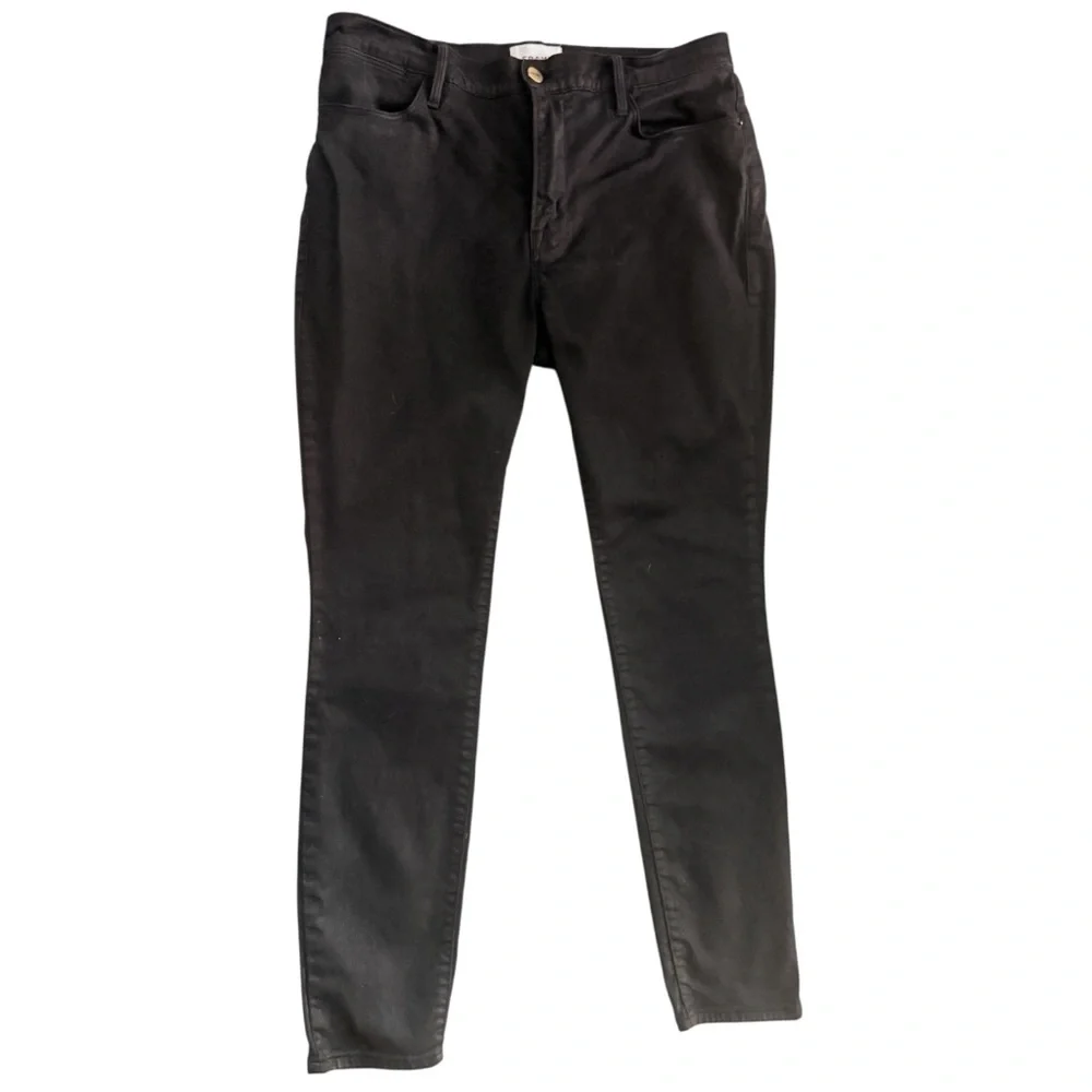 Frame “Le High Skinny” Black High Rise Ankle Jeans, Sz 30